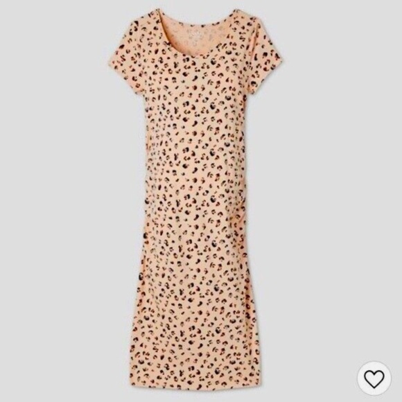 Isabel Maternity Cream Midi Sheath Dress Animal Cheetah Print and Scoop Neck XL - Picture 3 of 11